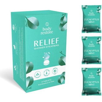 Body Restore Shower Steamers Set ( Eukalyptus a Máta ) - Sada aromatických tablet do sprchy 3.0ks