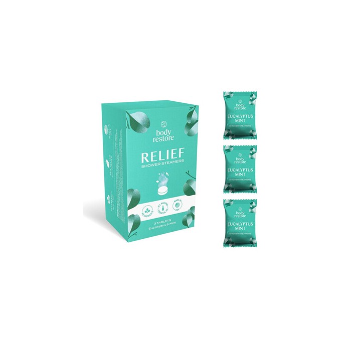 Body Restore Shower Steamers Set ( Eukalyptus a Máta ) - Sada aromatických tablet do sprchy 3.0ks
