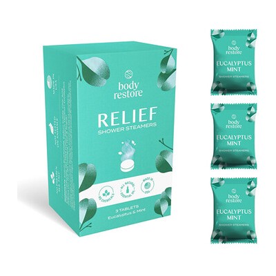 Body Restore Shower Steamers Set ( Eukalyptus a Máta ) - Sada aromatických tablet do sprchy 3.0ks