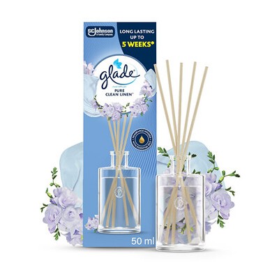 Glade Reeds Pure Clean Linen - Tyčinkový difuzér 50ml