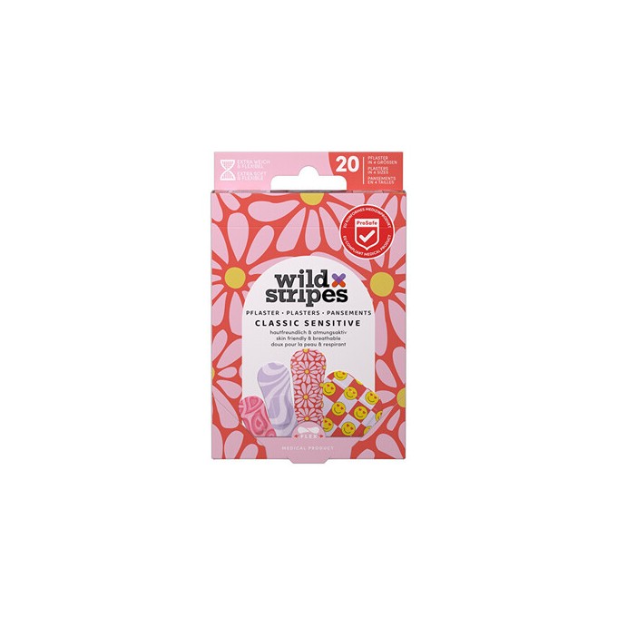 Wild Stripes Classic Sensitive Pastel Fun Plasters - Náplasti ( 20 ks )