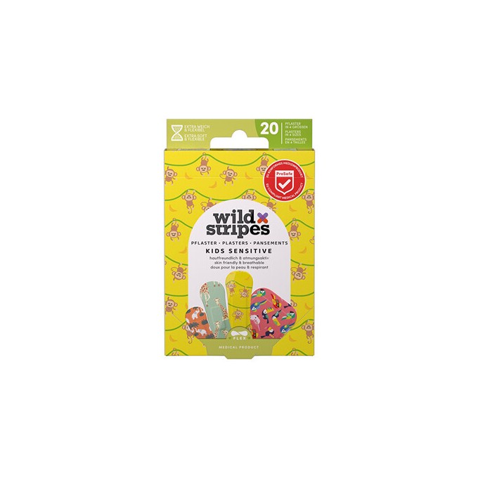 Wild Stripes Kids Sensitive Jungle Vibe Plasters - Dětské náplasti ( 20 ks )