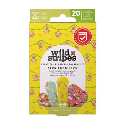 Wild Stripes Kids Sensitive Jungle Vibe Plasters - Dětské náplasti ( 20 ks )