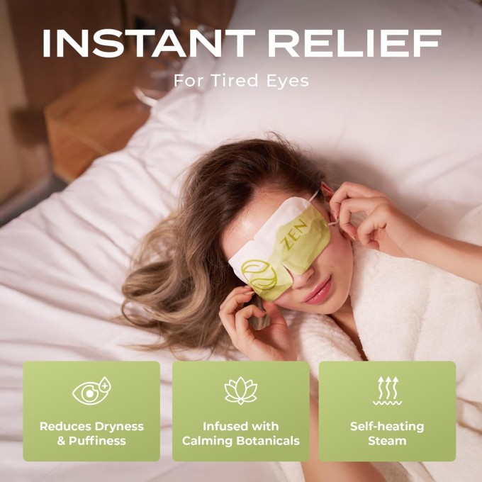 Body Restore ZEN Steam Eye Mask ( Zelený čaj ) - Samozahřívací maska n