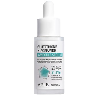 APLB Glutathione Niacinamide Ampoule Serum - ampulinis serumas odai šviesinti ir drėkinti, 40 ml