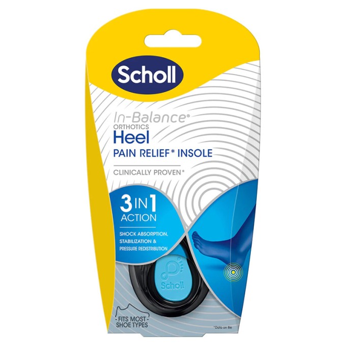 Scholl In-Balance Heel Pain Relief Insole - ortopediniai vidpadžiai batams, Small, 1 pora