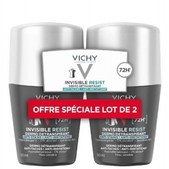 Vichy Homme 72H Invisible Resist Detranspirant - antiperspirantas vyrams, 2 x 50 ml