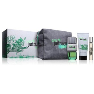 Cavalli Roberto Just Cavalli Give Me Magic Dárková sada EDT 90 ml, sprchový gel 100 ml, miniaturka EDT 15 ml a kosmetická taška 