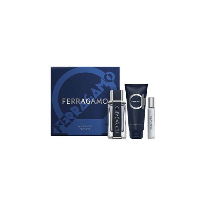 Salvatore Ferragamo Ferragamo for Men Dárková sada EDT 100 ml, sprchový gel a šampon 100 ml a miniaturka EDT 15 ml 100ml
