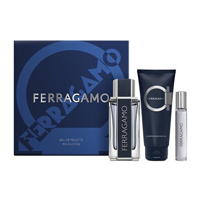 Salvatore Ferragamo Ferragamo for Men Dárková sada EDT 100 ml, sprchový gel a šampon 100 ml a miniaturka EDT 15 ml 100ml