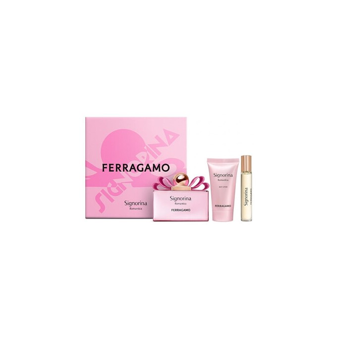 Salvatore Ferragamo Signorina Romantica Dárková sada EDP 100 ml, tělové mléko 50 ml a miniaturka EDP 15 ml 100ml