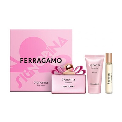 Salvatore Ferragamo Signorina Romantica Dárková sada EDP 100 ml, tělové mléko 50 ml a miniaturka EDP 15 ml 100ml