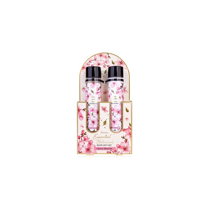 Accentra Cherry Blossom Essential Botanicals Body Care Set - Dárková sada ve zkumavkách