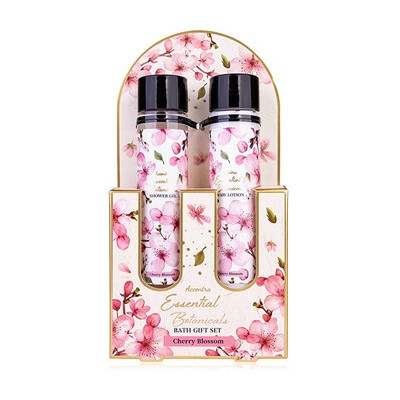 Accentra Cherry Blossom Essential Botanicals Body Care Set - Dárková sada ve zkumavkách