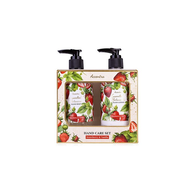 Accentra Strawberry & Vanilla Essential Botanics Hand Care Set - Dárková sada péče o ruce
