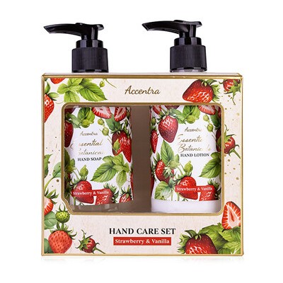 Accentra Strawberry & Vanilla Essential Botanics Hand Care Set - Dárková sada péče o ruce