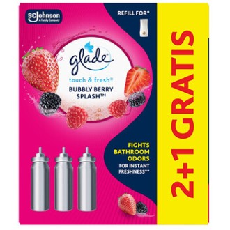 Glade Touch & Fresh Bubble Berry Splash 2+1 - Sada náplní do osvěžovače vzduchu