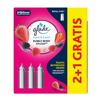 Glade Touch & Fresh Bubble Berry Splash 2+1 - Sada náplní do osvěžovače vzduchu