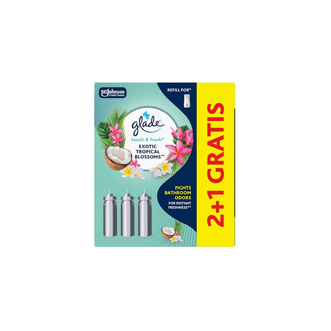 Glade Touch & Fresh Exotic Tropical Blossoms 2+1 - Sada náplní do osvěžovače vzduchu