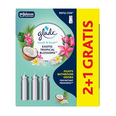 Glade Touch & Fresh Exotic Tropical Blossoms 2+1 - Sada náplní do osvěžovače vzduchu