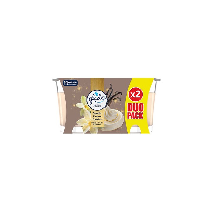 Glade Vanilla Cream Cookies Candle Duo - Sada vonných svíček 112.0g