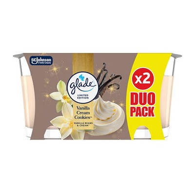 Glade Vanilla Cream Cookies Candle Duo - Sada vonných svíček 112.0g