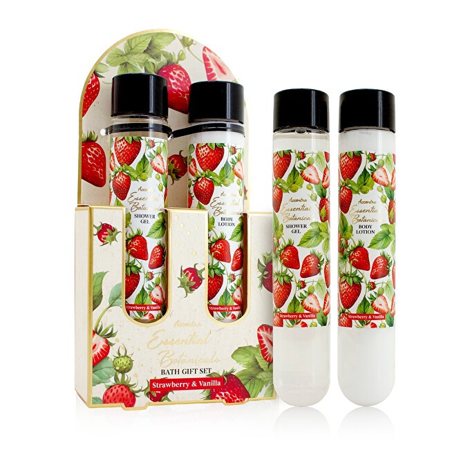 Accentra Strawberry & Vanilla Essential Botanicals Body Care Set - Dár