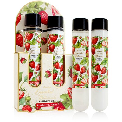 Accentra Strawberry & Vanilla Essential Botanicals Body Care Set - Dár
