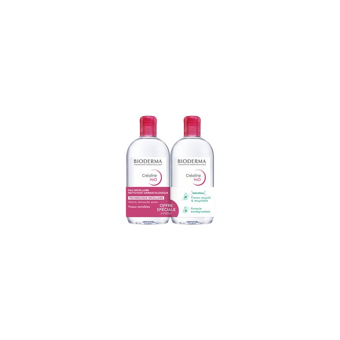 Bioderma Créaline H2O Cleansing Micellar Water Set Duo - Sada čisticích micelárních vod 500ml
