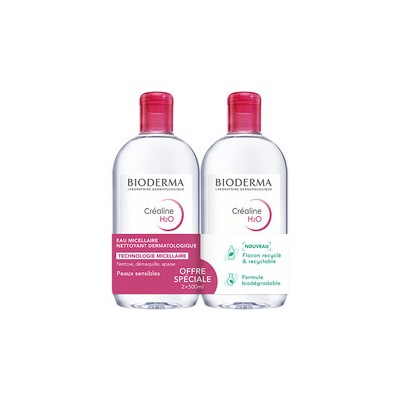 Bioderma Créaline H2O Cleansing Micellar Water Set Duo - Sada čisticích micelárních vod 500ml