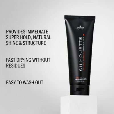 Schwarzkopf Professional Silhouette Formula Pure Invisible Gel Super Hold - Firming Gel Hair 250 ml