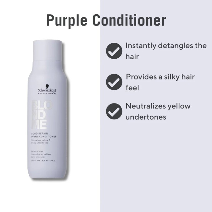 Schwarzkopf Professional BlondMe Bond Repair Purple Conditioner - kondicionierius geltoniems tonams
