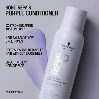 Schwarzkopf Professional BlondMe Bond Repair Purple Conditioner - kondicionierius geltoniems tonams