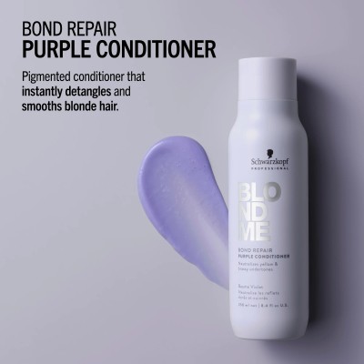 Schwarzkopf Professional BlondMe Bond Repair Purple Conditioner - kondicionierius geltoniems tonams
