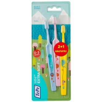 TePe Mini Toothbrush ( 3 ks ) Extra Soft - Dětské zubní kartáčky 0ml 0 - 3 years