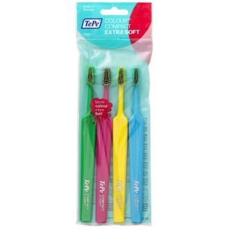 TePe Color Compact (extra soft) - Toothbrush in a bag (4 pcs)