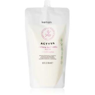 Kemon Actyva Colore Brillante Protection and Shine Mask Refill - Náplň posilující masky pro lesk a ochranu barvených vlasů 500ml