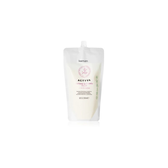 Kemon Actyva Colore Brillante Protection and Shine Mask Refill - Náplň posilující masky pro lesk a ochranu barvených vlasů 500ml