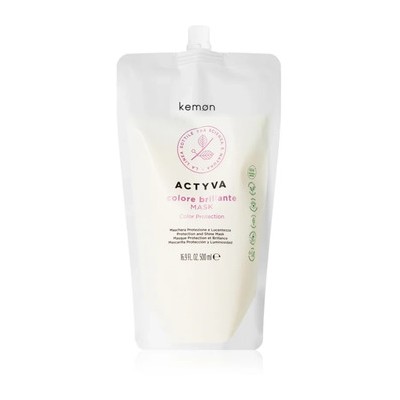 Kemon Actyva Colore Brillante Protection and Shine Mask Refill - Náplň posilující masky pro lesk a ochranu barvených vlasů 500ml