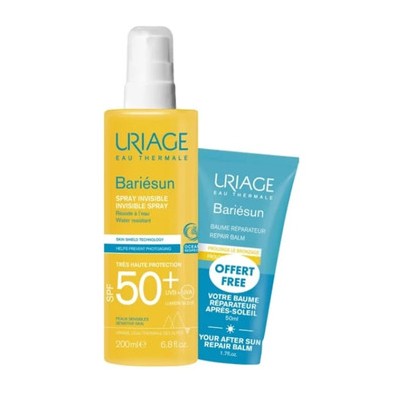 Uriage Bariésun After Sun Repair Balm + Invisible Spray SPF 50+ Set - Sada pro dokonalé opálení 250ml