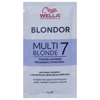 Wella Professional Blondor Multi Blonde 7 Powder Lightener - šviesinimo milteliai, 30 g