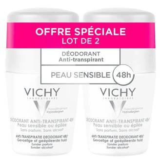 Vichy Deodorant Antiperspirant 48h ( 2 vnt. ) - Roll-on 48 hour deodorant for sensitive and
