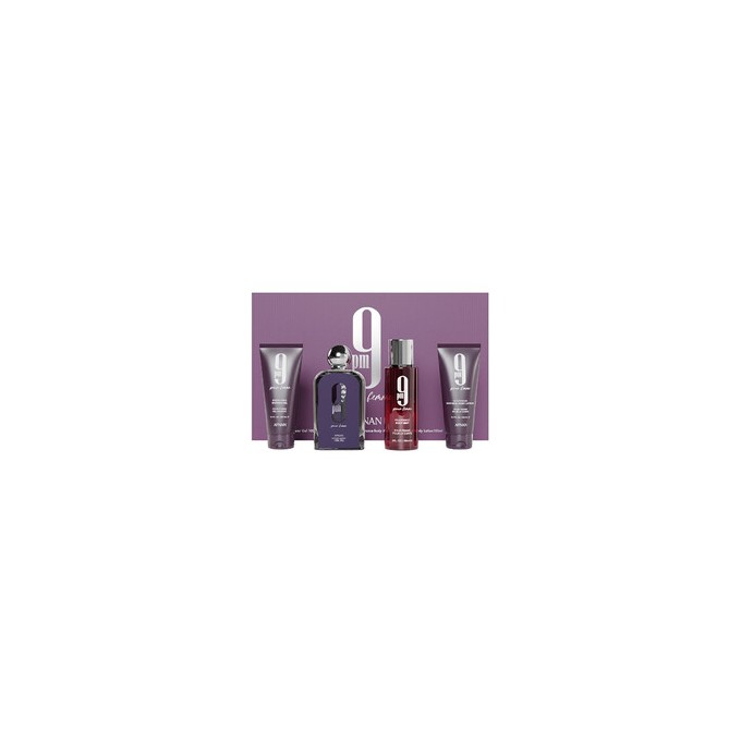 Afnan 9PM Pour Femme Dárková sada EDP 100 ml, sprchový gel 100 ml, tělový závoj 150 ml a tělové mléko 100 ml 100ml