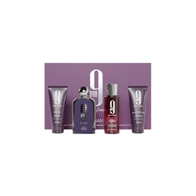 Afnan 9PM Pour Femme Dárková sada EDP 100 ml, sprchový gel 100 ml, tělový závoj 150 ml a tělové mléko 100 ml 100ml