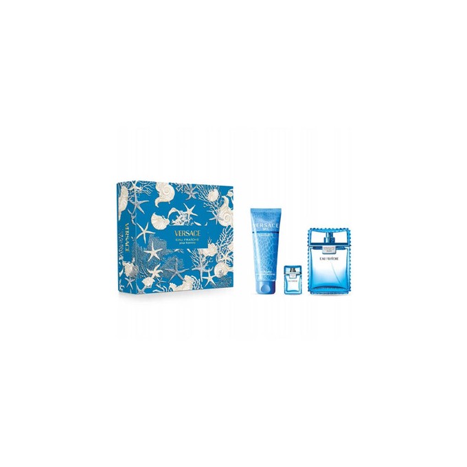 Versace Man Eau Fraiche Dárková sada EDT 100 ml, miniaturka EDT 5 ml a sprchový gel 150 ml 100ml