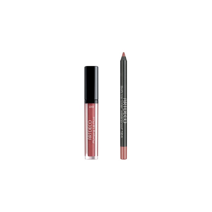 Artdeco Plumping Lip Fluid + Soft Lip Liner Waterproof Set 28 - Sada pro líčení rtů