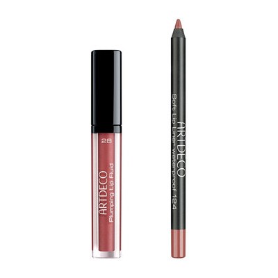 Artdeco Plumping Lip Fluid + Soft Lip Liner Waterproof Set 28 - Sada pro líčení rtů