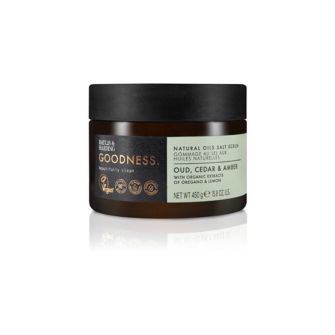 Baylis & Harding Natural Oils Salt Scrub ( Oud, Cedrové dřevo & Ambra ) - Tělový peeling 450.0g