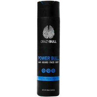 CrazyBull Power Bull Hair-Beard-Face-Body Shampoo - Multifunkční šampon 4 v 1 na vlasy, vousy, obličej a tělo 250ml