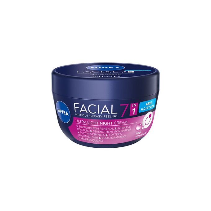 Nivea Facial Ultra light Night Cream - Hydratační noční krém 100ml